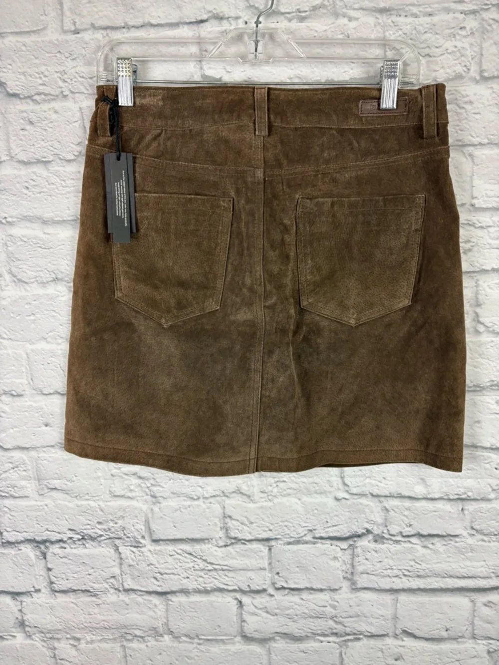 NWT Blank NYC Downtown Trend Brown Suede Leather Mini Skirt size 28